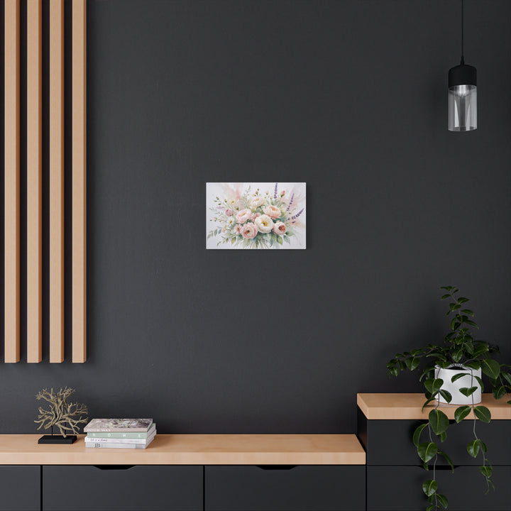 Floral Canvas Wall Art - Elegant Peony and Lavender Design