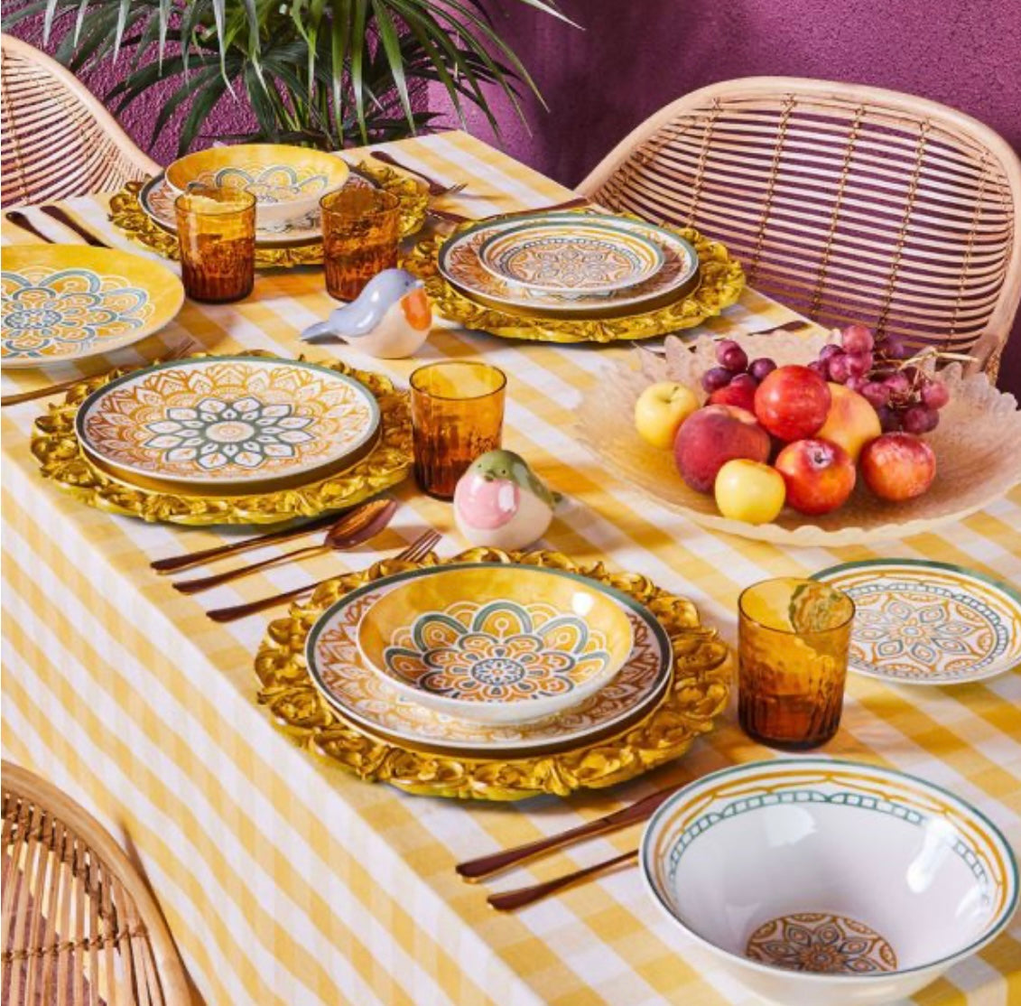 ariimomoyo pottery カトラリーレストセット　専用袋付 ARIMI Mimosa 18 Piece Dinnerware Set - Service for 6 – Arimi Home