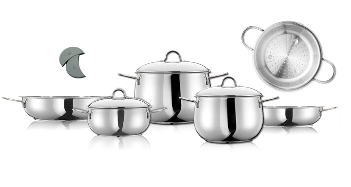 Bella 9-Piece Stainless Steel Cookware Set - Arimi Home & Kitchen