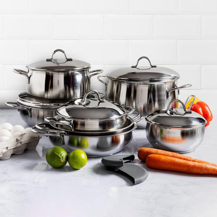 Luna 12-Piece Stainless Steel Cookware Set