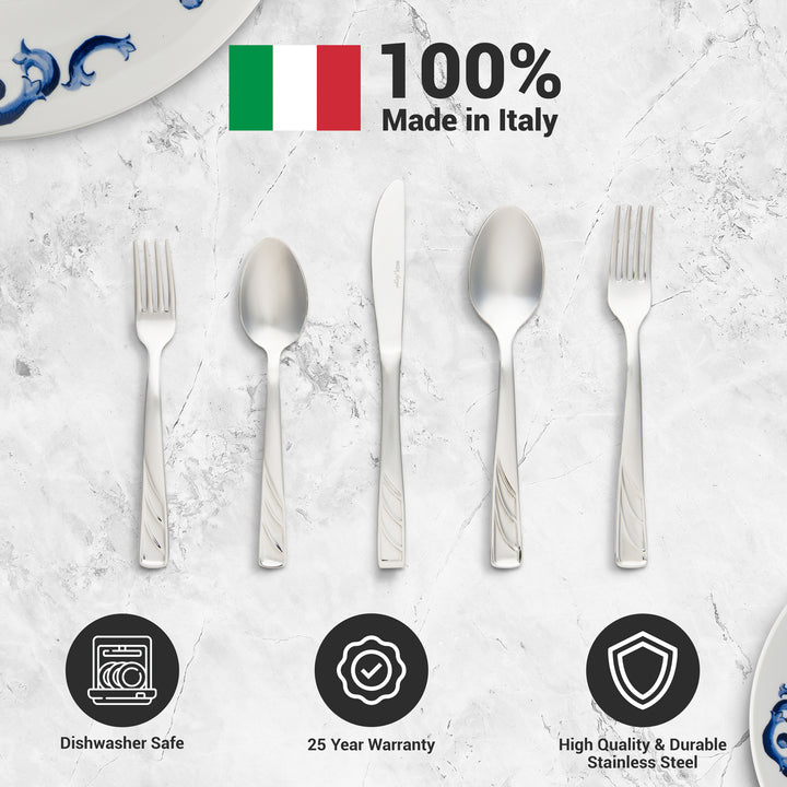 ARIMI Emilia Italian Stainless Steel 20 Piece Flatware Set - Service for 4