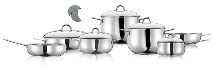 Luna 12-Piece Stainless Steel Cookware Set - Arimi Home & Kitchen